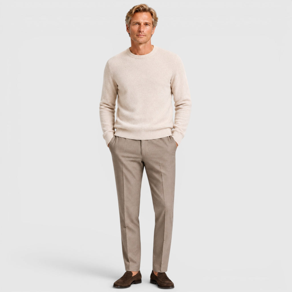 Monvaline | Men's Knit Round Neck Relaxed Fit Pullover