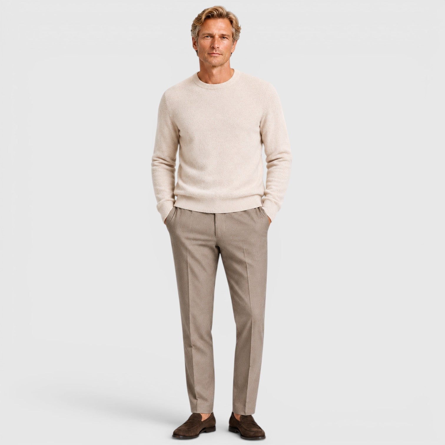 Monvaline | Men's Knit Round Neck Relaxed Fit Pullover