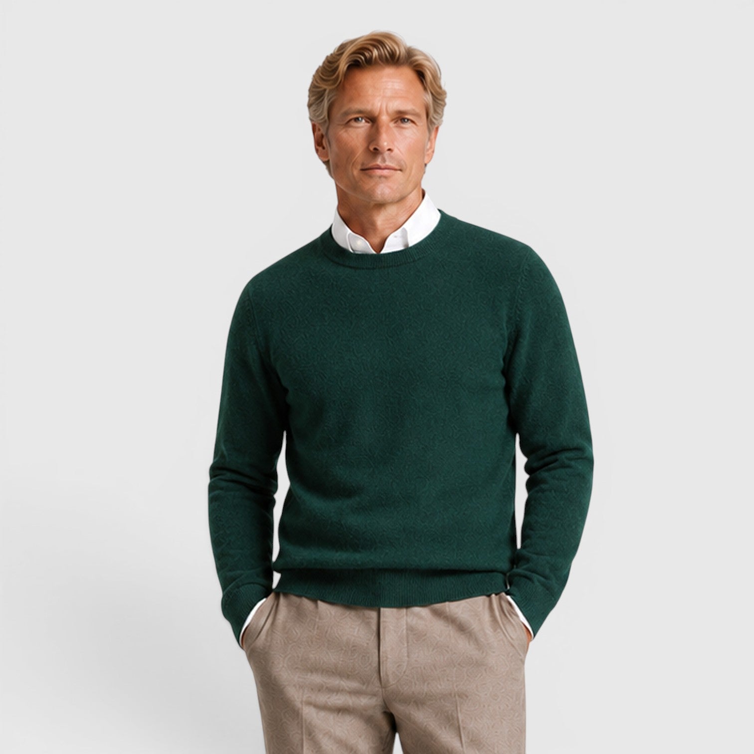 Monvaline | Men's Knit Round Neck Relaxed Fit Pullover