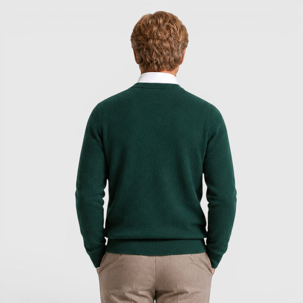 Monvaline | Men's Knit Round Neck Relaxed Fit Pullover