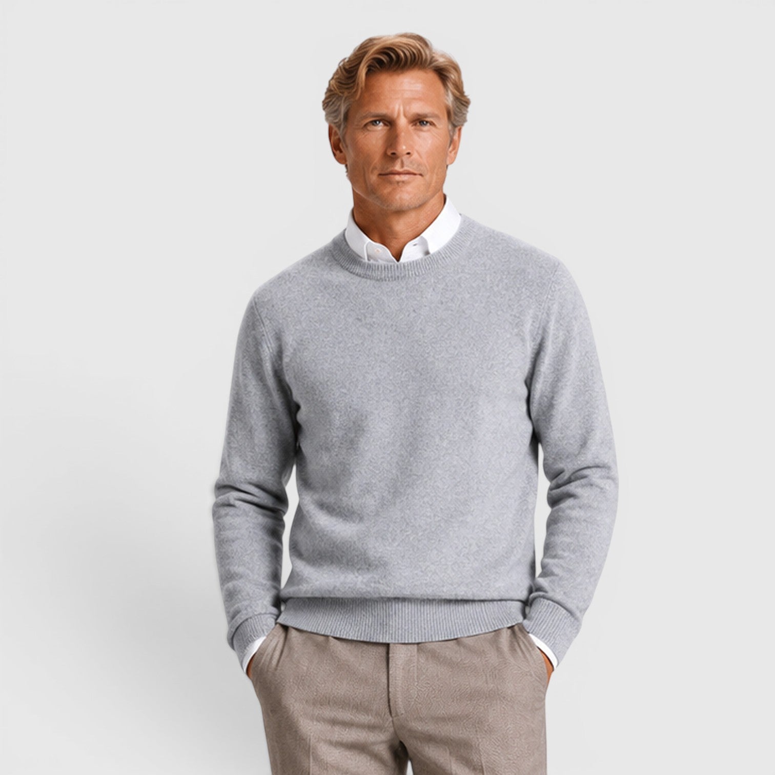 Monvaline | Men's Knit Round Neck Relaxed Fit Pullover