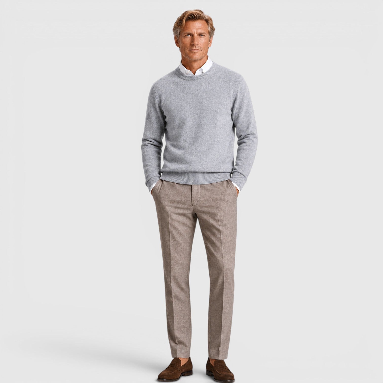 Monvaline | Men's Knit Round Neck Relaxed Fit Pullover