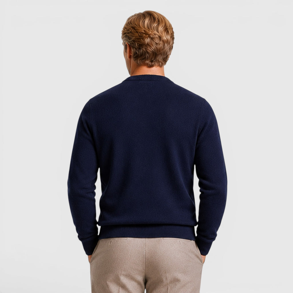 Monvaline | Men's Knit Round Neck Relaxed Fit Pullover