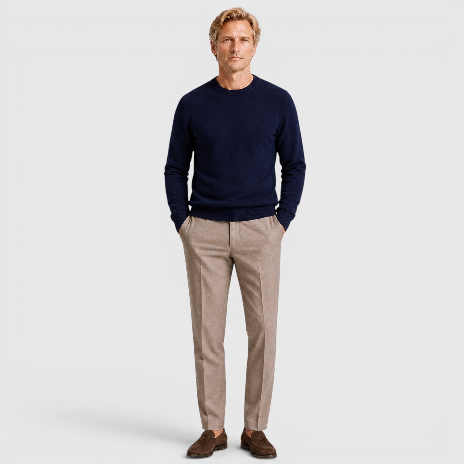 Monvaline | Men's Knit Round Neck Relaxed Fit Pullover