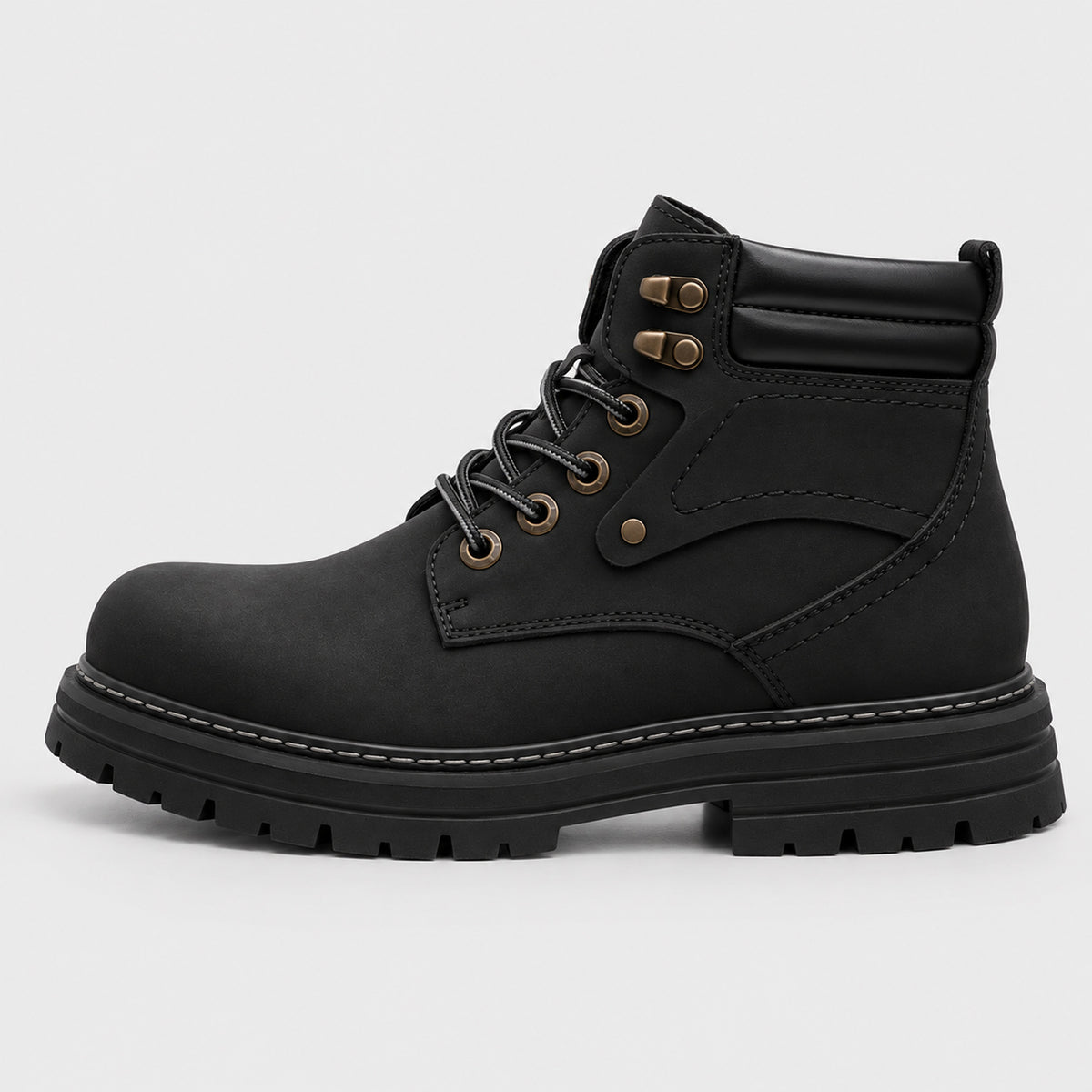 Monvaline | Men's Lace-Up Ankle Boots – Chunky Sole Winter Boots