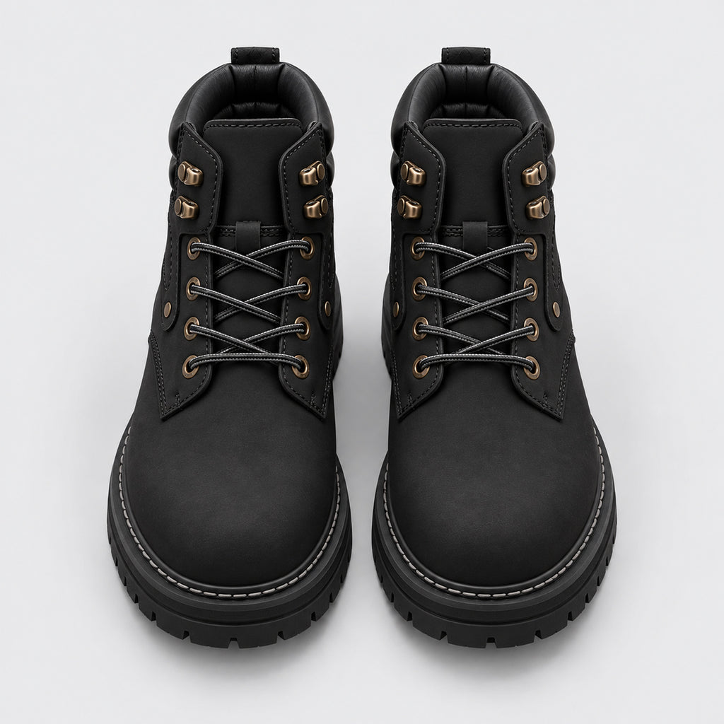 Monvaline | Men's Lace-Up Ankle Boots – Chunky Sole Winter Boots