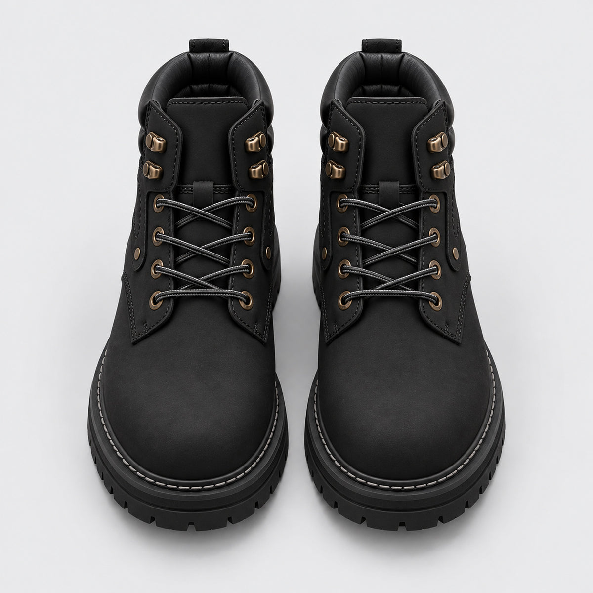 Monvaline | Men's Lace-Up Ankle Boots – Chunky Sole Winter Boots