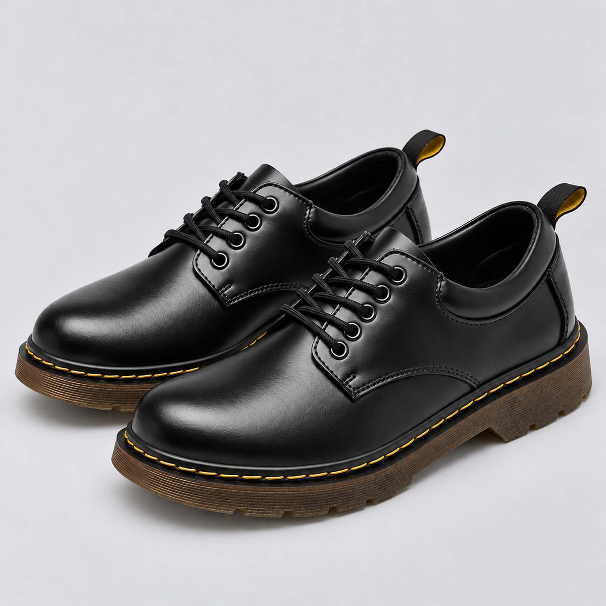 Monvaline | Men's Leather Derby Shoes – Chunky Sole Lace-Up