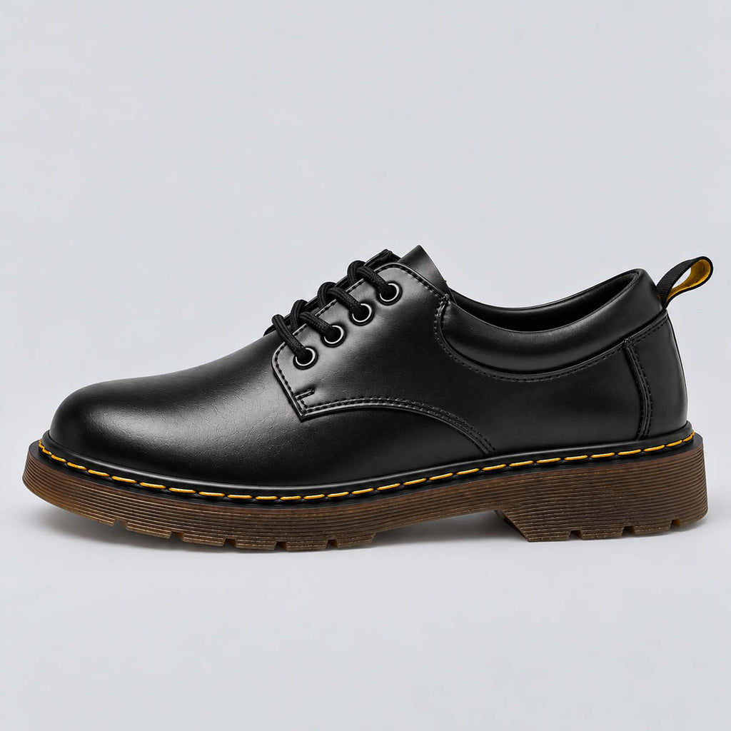 Monvaline | Men's Leather Derby Shoes – Chunky Sole Lace-Up