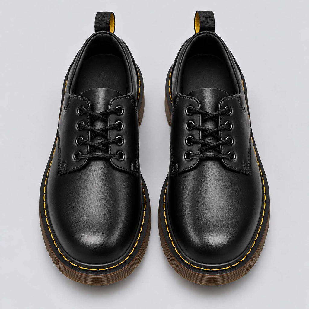 Monvaline | Men's Leather Derby Shoes – Chunky Sole Lace-Up