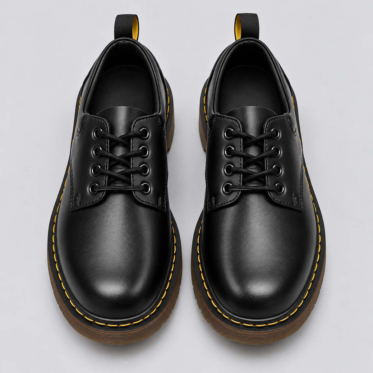Monvaline | Men's Leather Derby Shoes – Chunky Sole Lace-Up