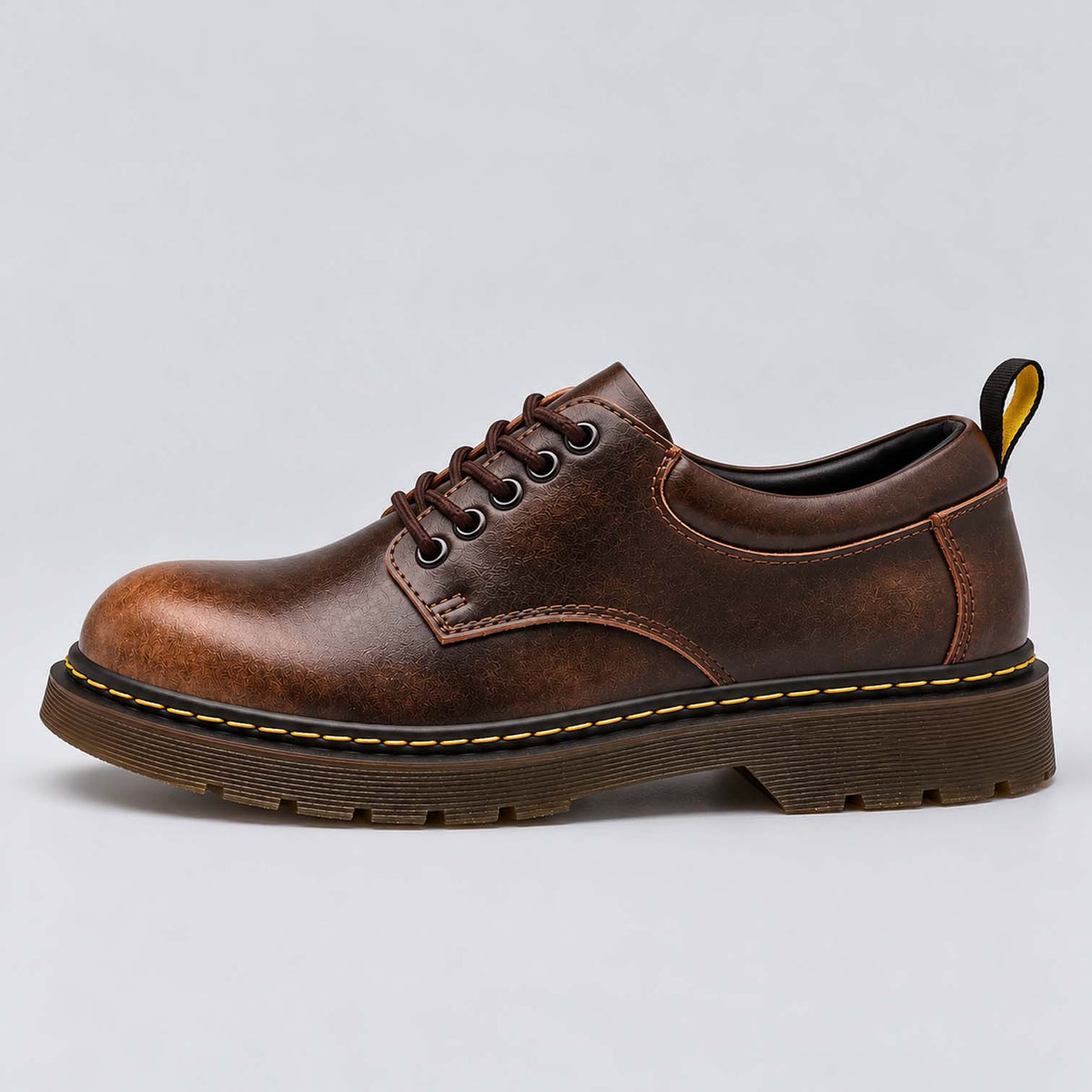 Monvaline | Men's Leather Derby Shoes – Chunky Sole Lace-Up