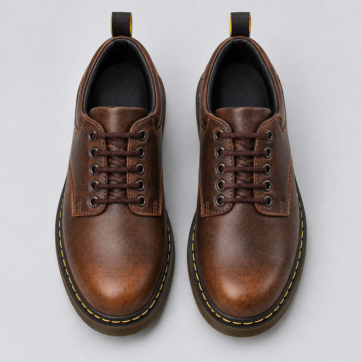 Monvaline | Men's Leather Derby Shoes – Chunky Sole Lace-Up