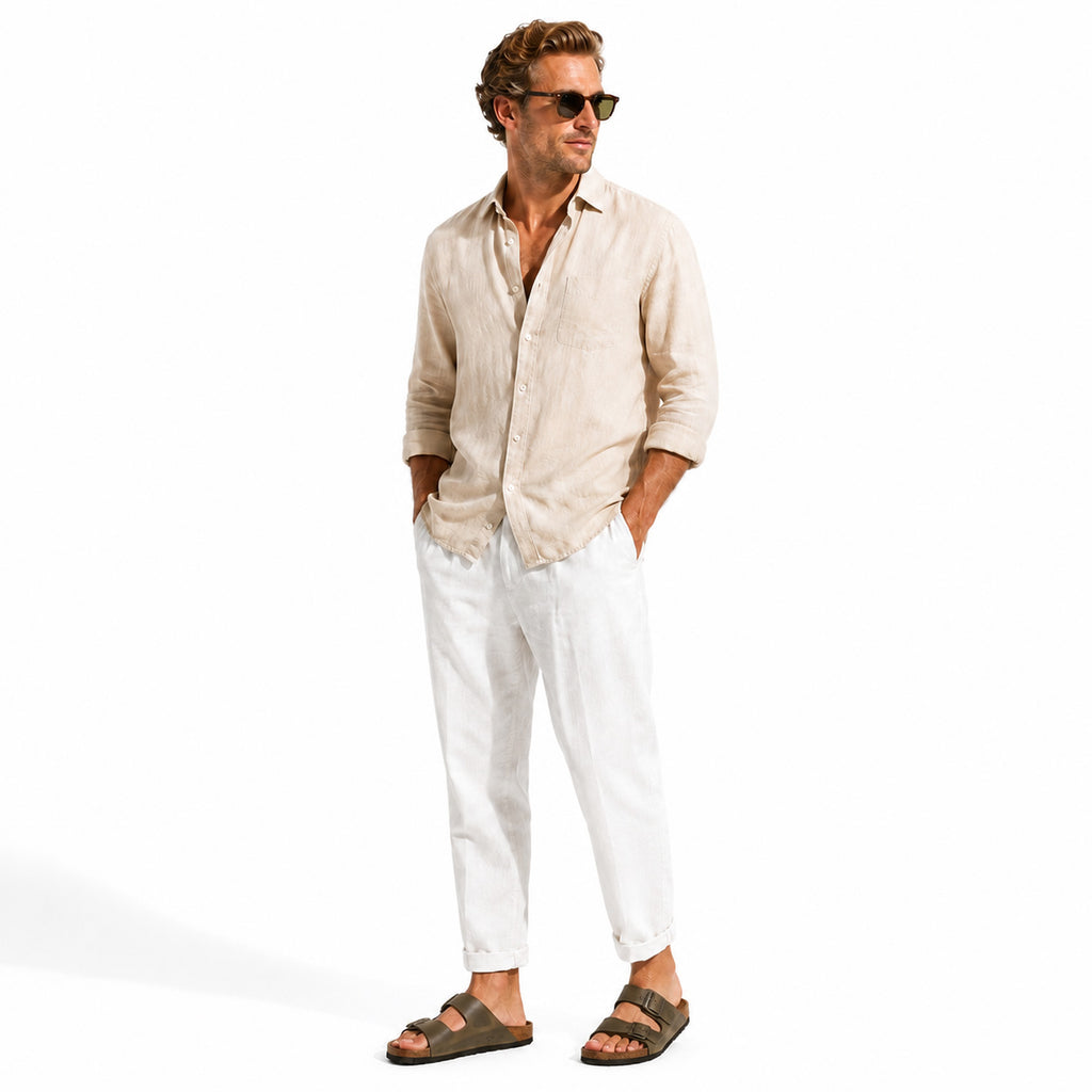Monvaline | Men's Leather Double Buckle Sandals Comfortable Casual Summer