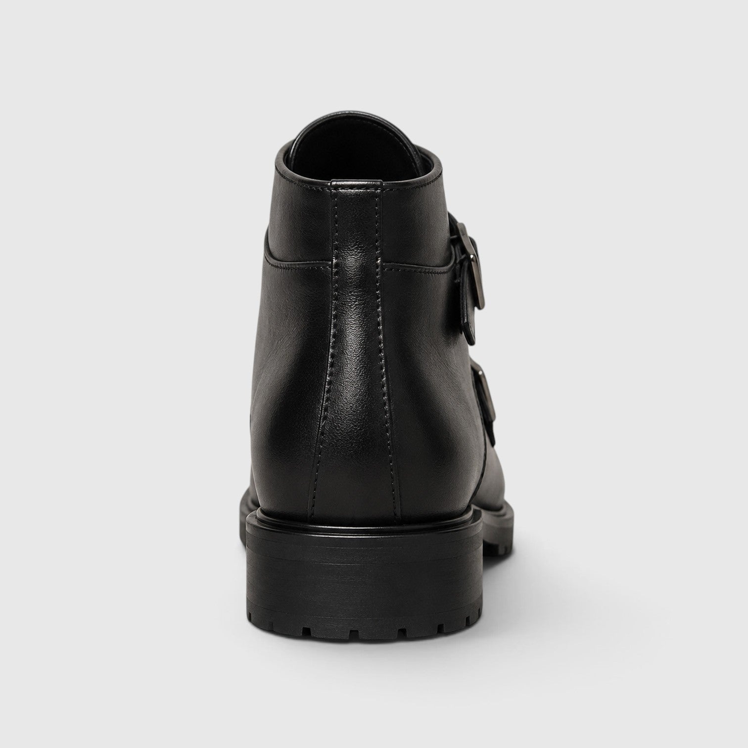 Monvaline | Men's Leather Double Monk Strap Dress Boots