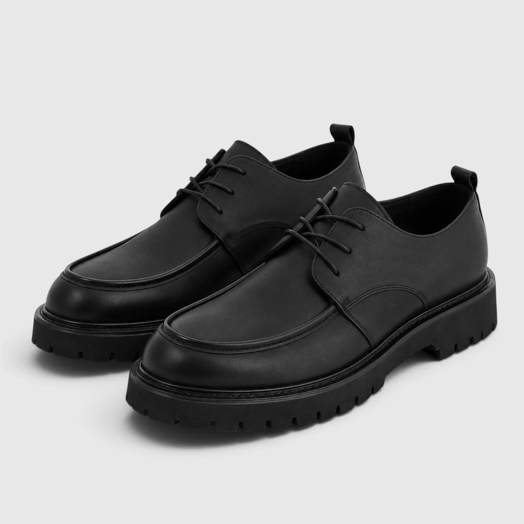 Monvaline | Men's Leather Lace-Up Casual Shoes