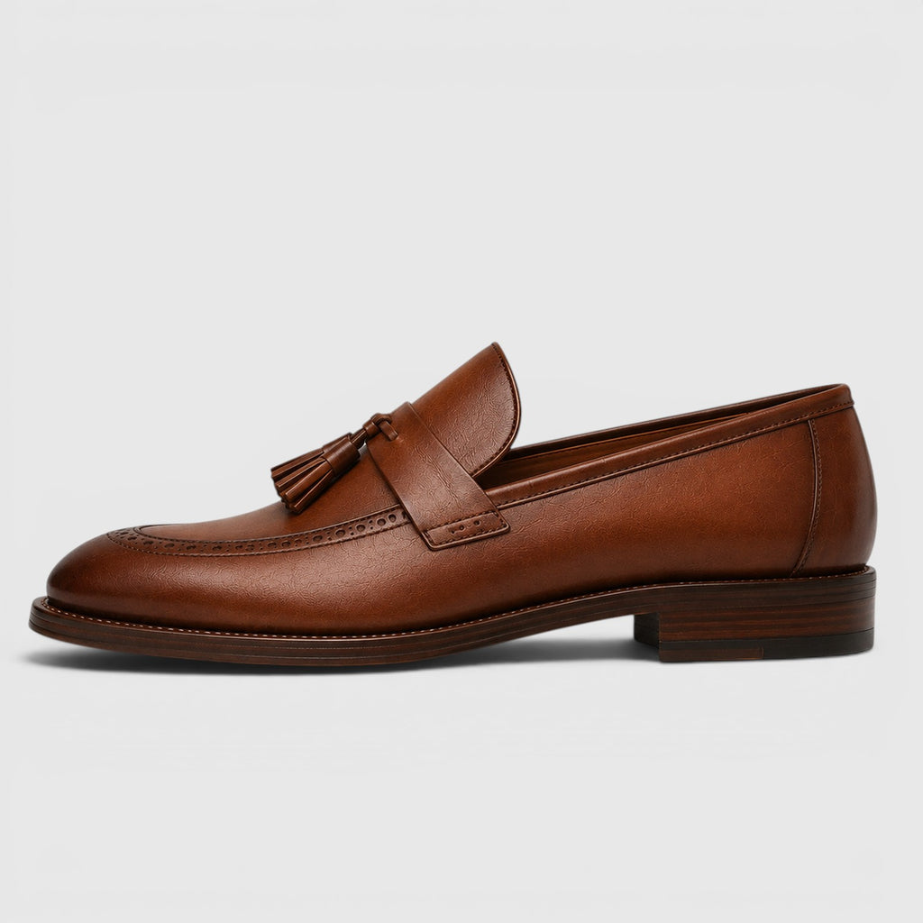 Monvaline | Men's Leather Loafers - Comfortable British Style Casual Shoes