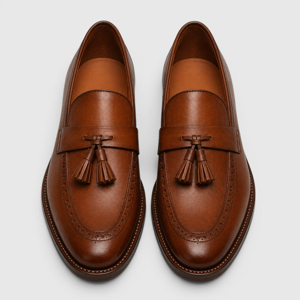 Monvaline | Men's Leather Loafers - Comfortable British Style Casual Shoes
