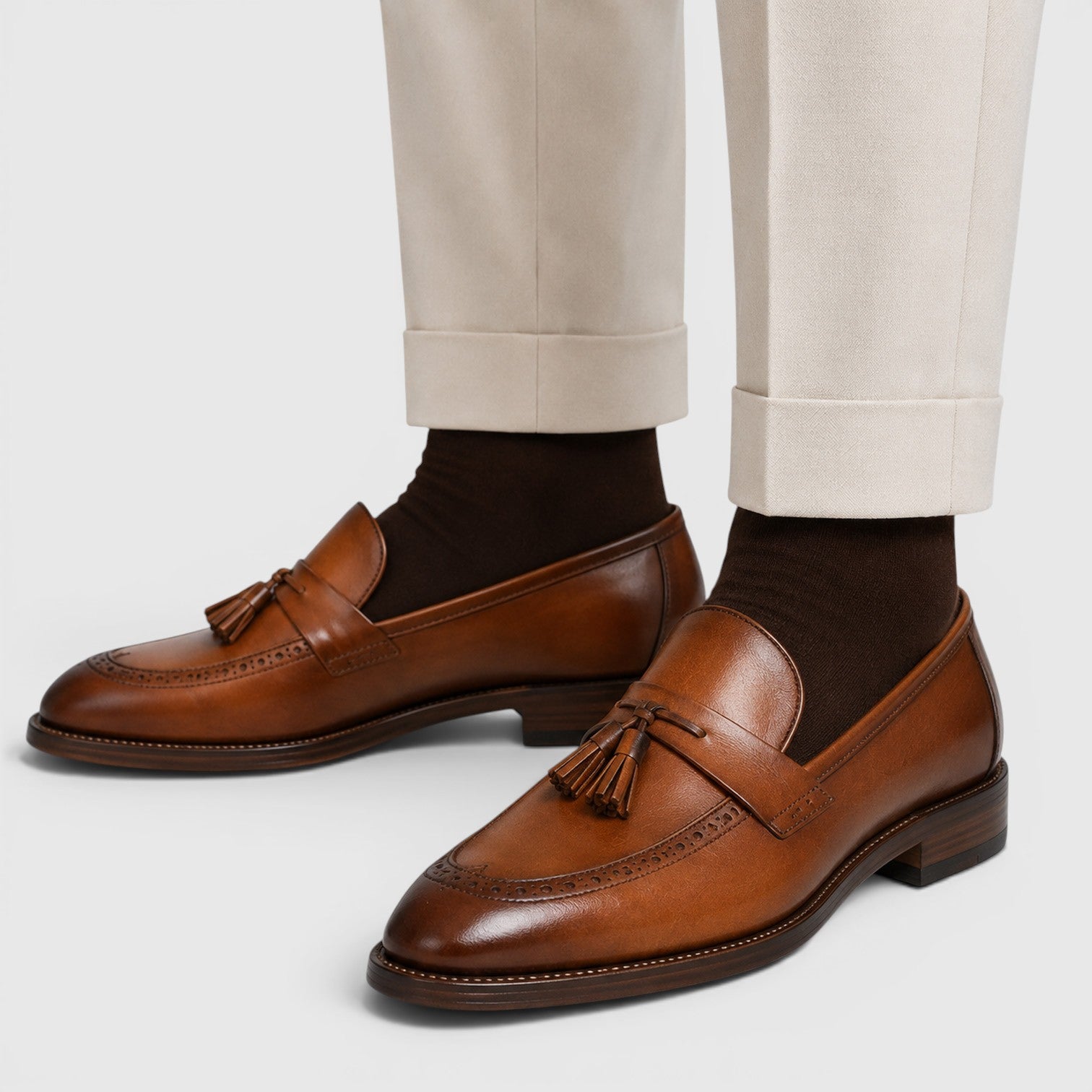 Monvaline | Men's Leather Loafers - Comfortable British Style Casual Shoes