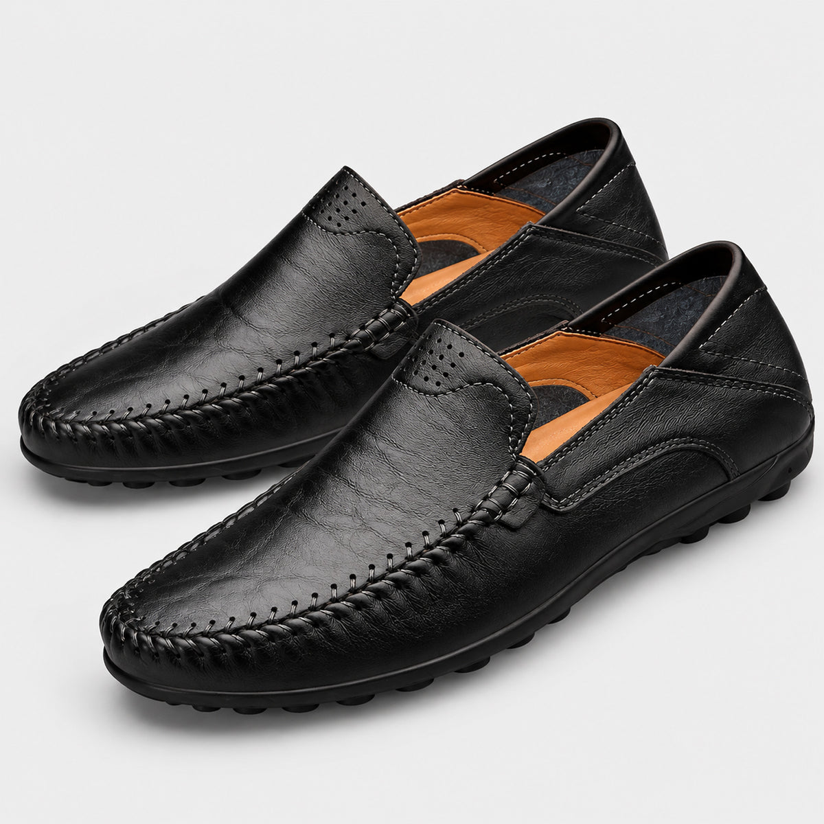 Monvaline | Men's Leather Loafers – Hand-Stitched Comfort Shoes