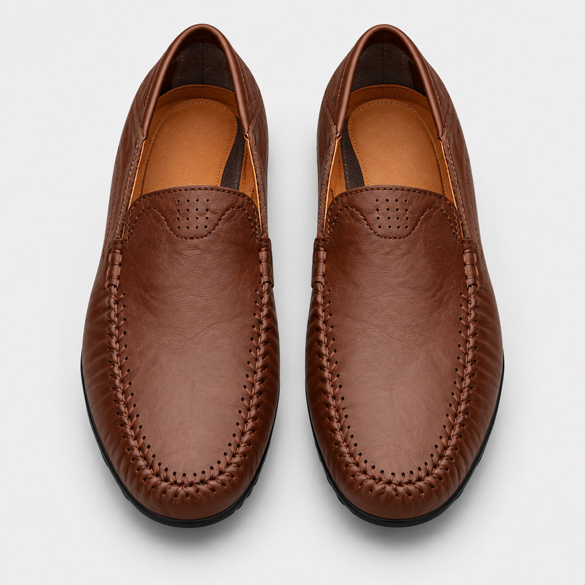 Monvaline | Men's Leather Loafers – Hand-Stitched Comfort Shoes