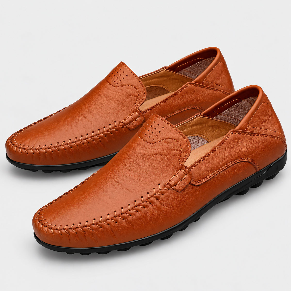 Monvaline | Men's Leather Loafers – Hand-Stitched Comfort Shoes