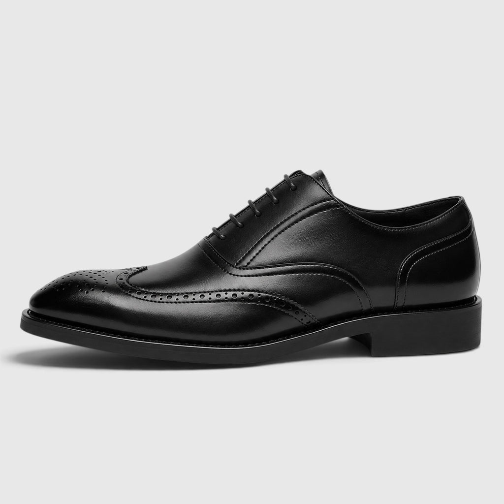 Monvaline | Men's Leather Oxford Brogue Dress Shoes
