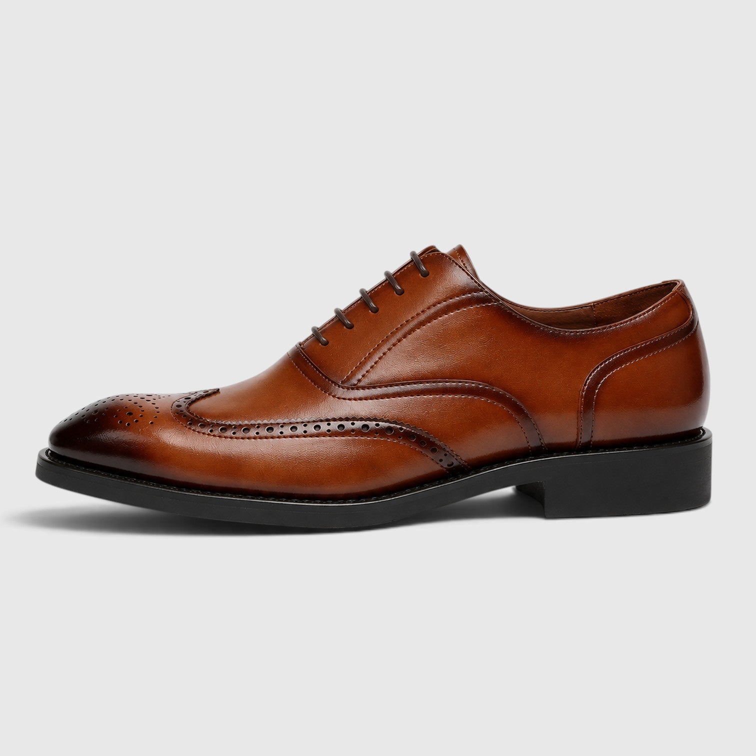 Monvaline | Men's Leather Oxford Brogue Dress Shoes