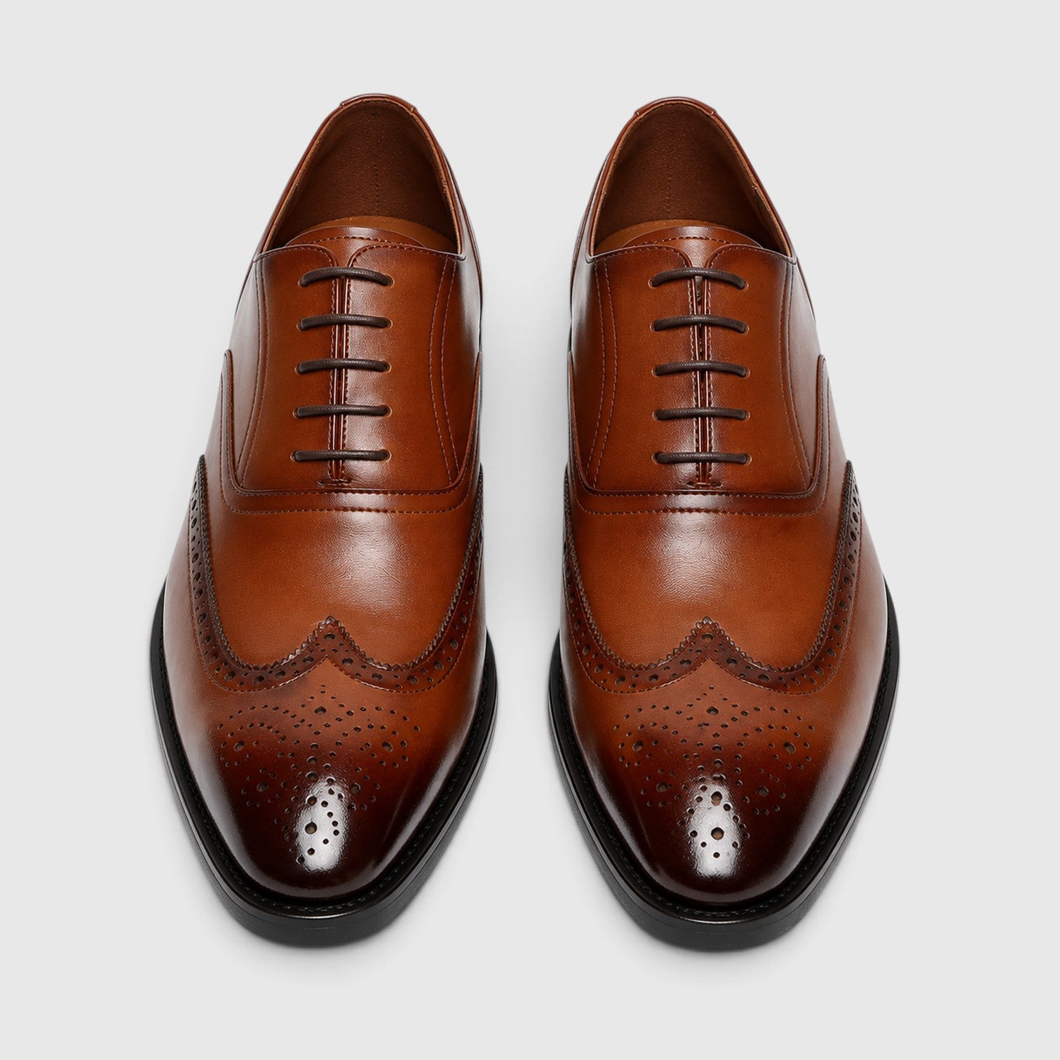 Monvaline | Men's Leather Oxford Brogue Dress Shoes