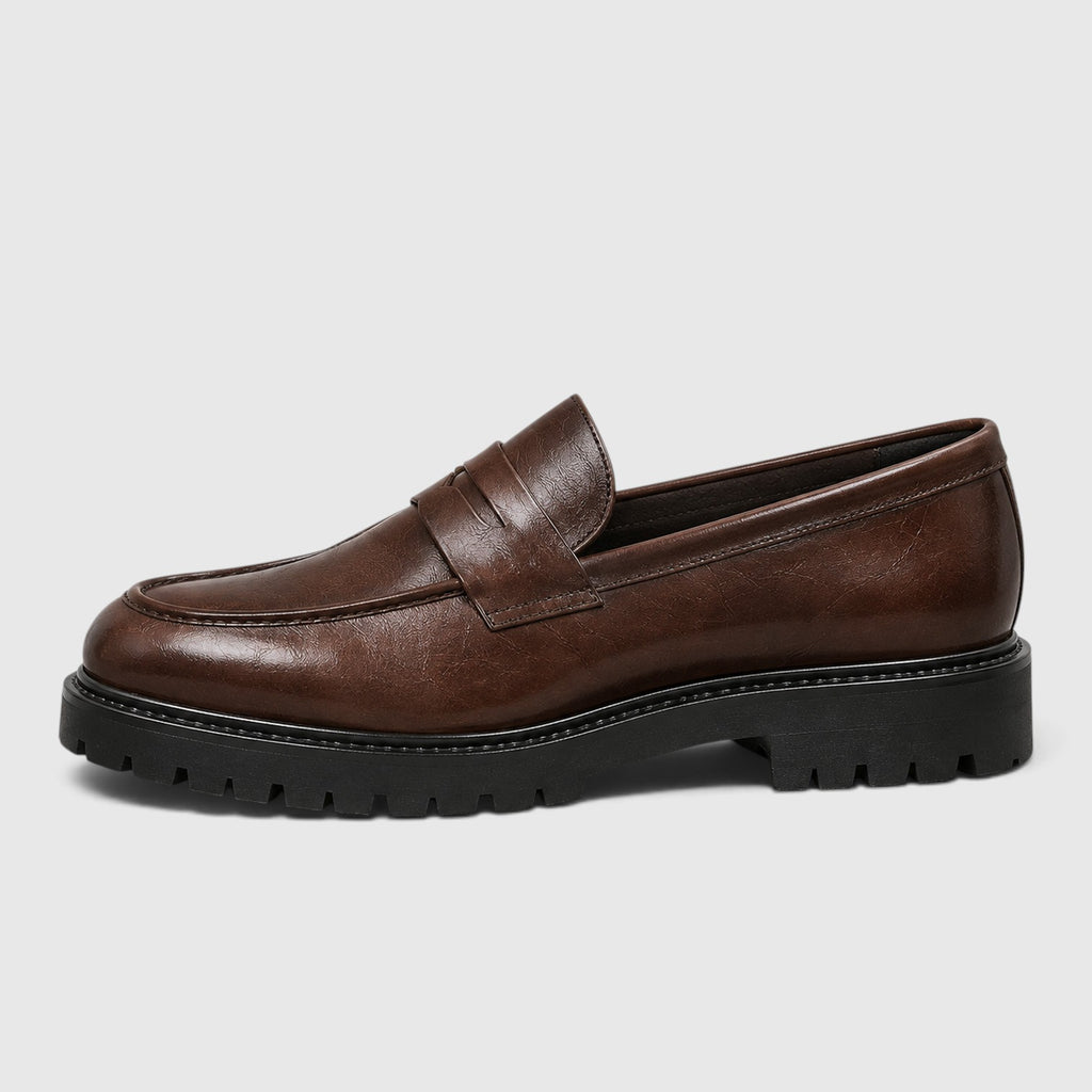 Monvaline | Men's Leather Slip-On Smart Casual Loafers