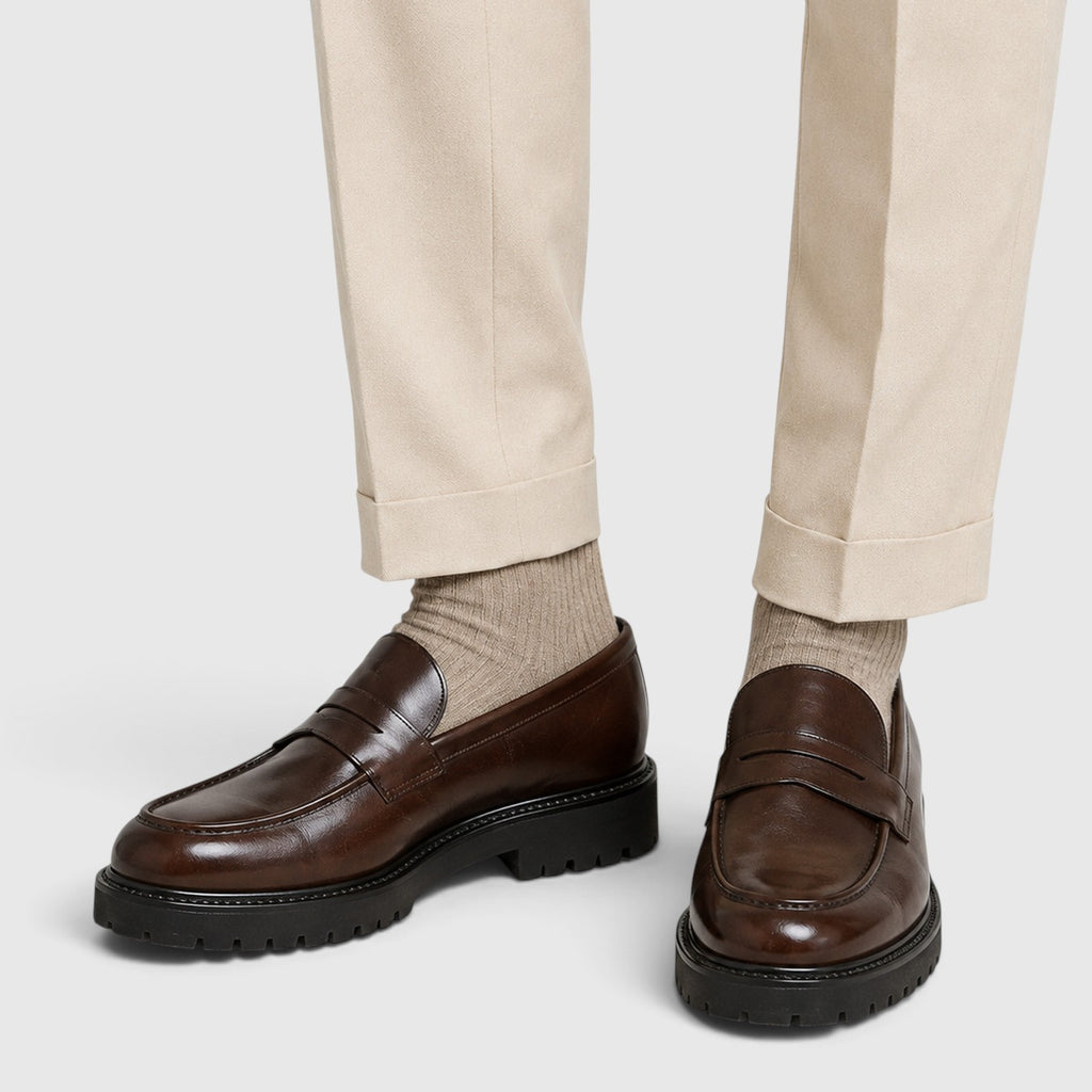 Monvaline | Men's Leather Slip-On Smart Casual Loafers