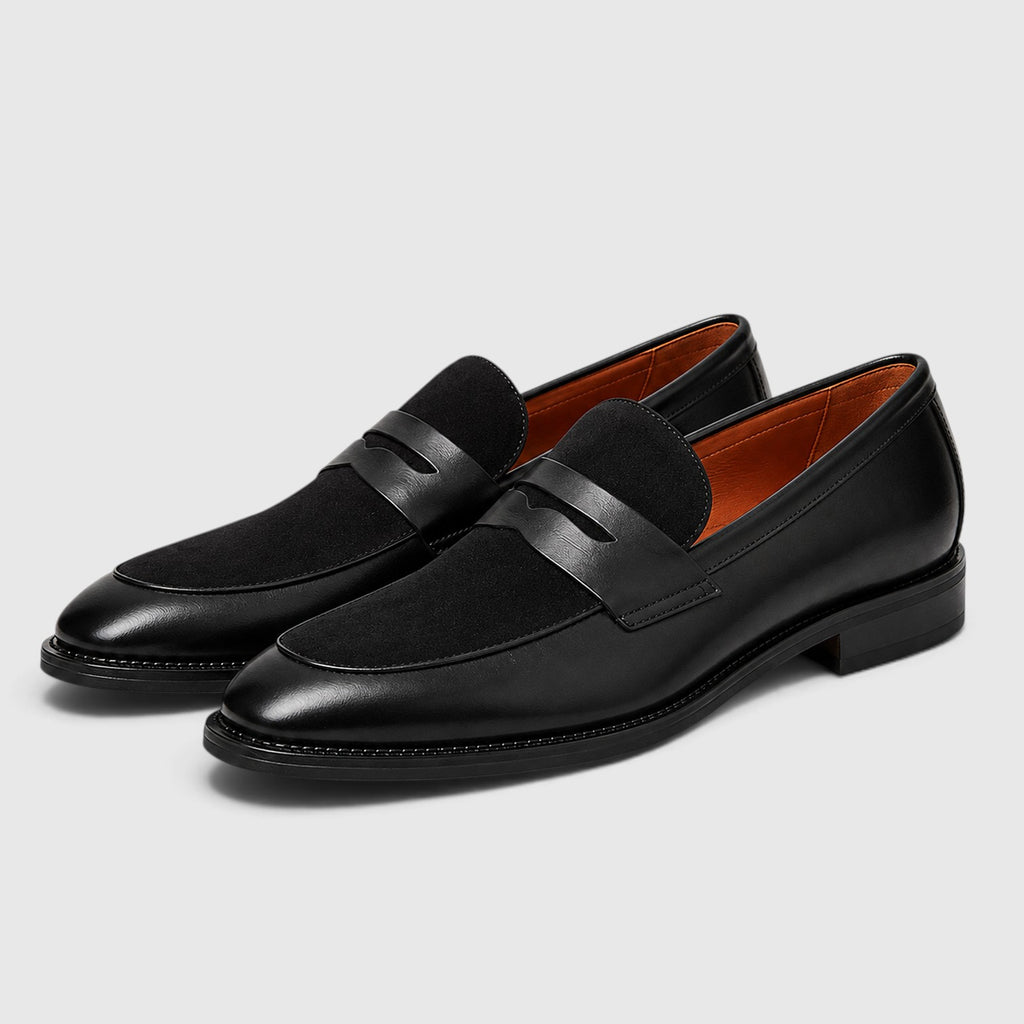 Monvaline | Men's Leather & Suede Casual Shoes – Stitched Design