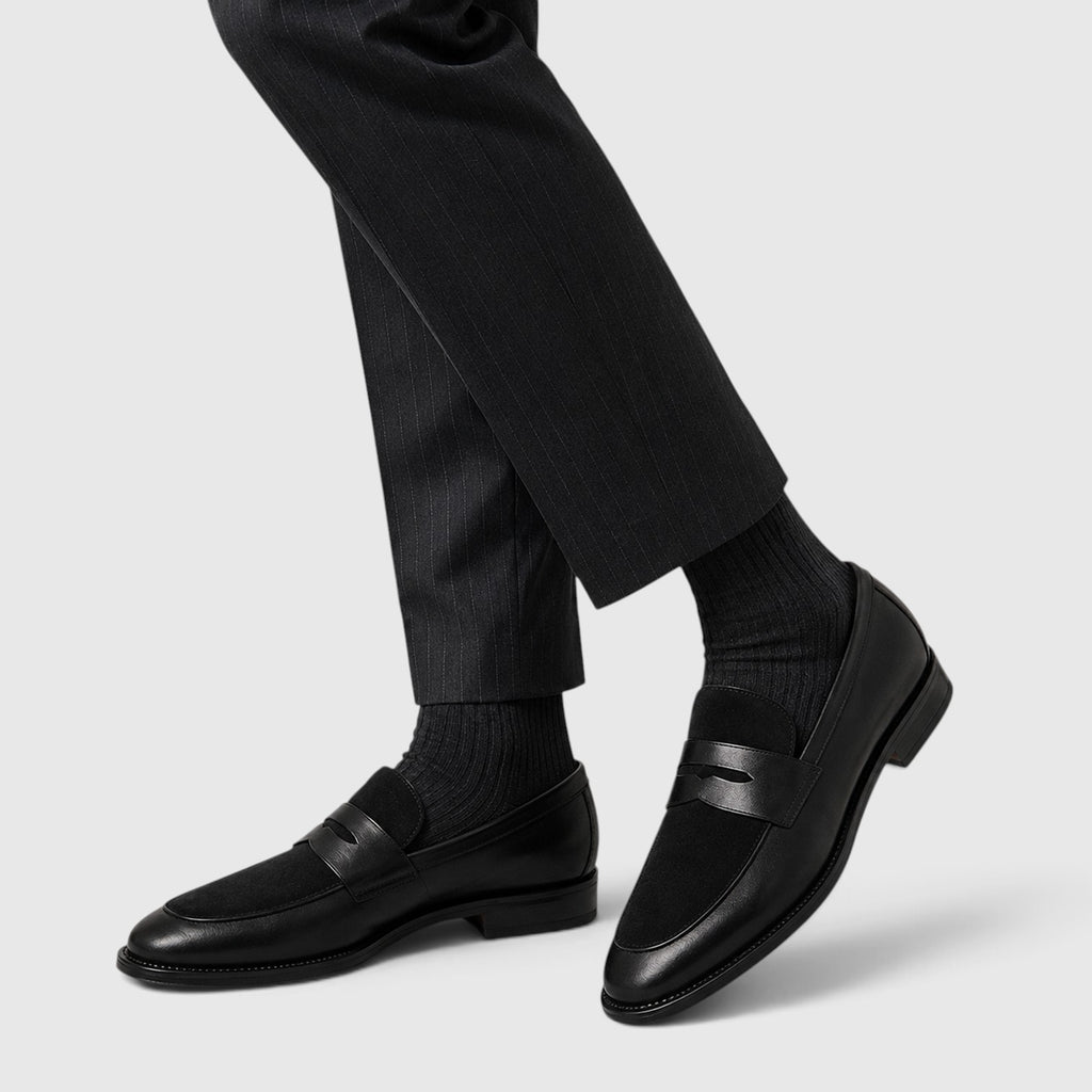 Monvaline | Men's Leather & Suede Casual Shoes – Stitched Design
