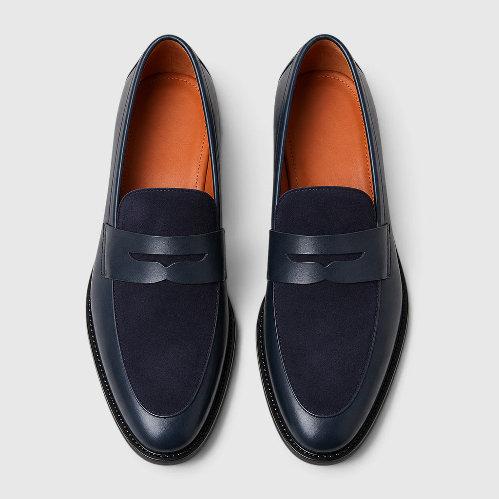 Monvaline | Men's Leather & Suede Casual Shoes – Stitched Design