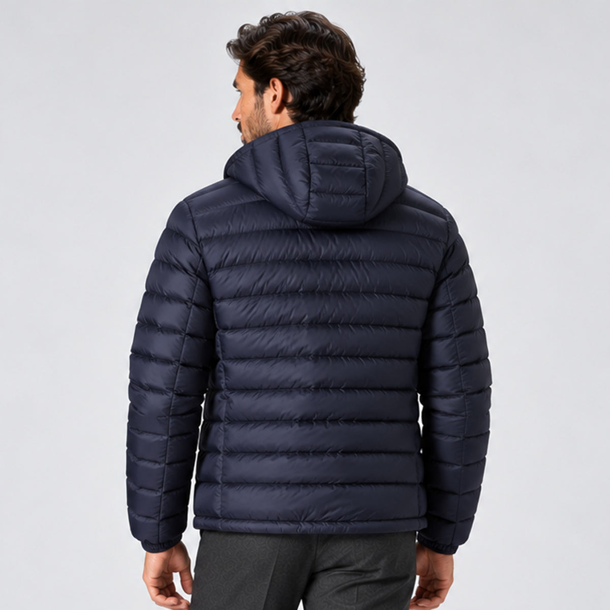 Monvaline | Men's Lightweight Hooded Puffer Jacket Quilted