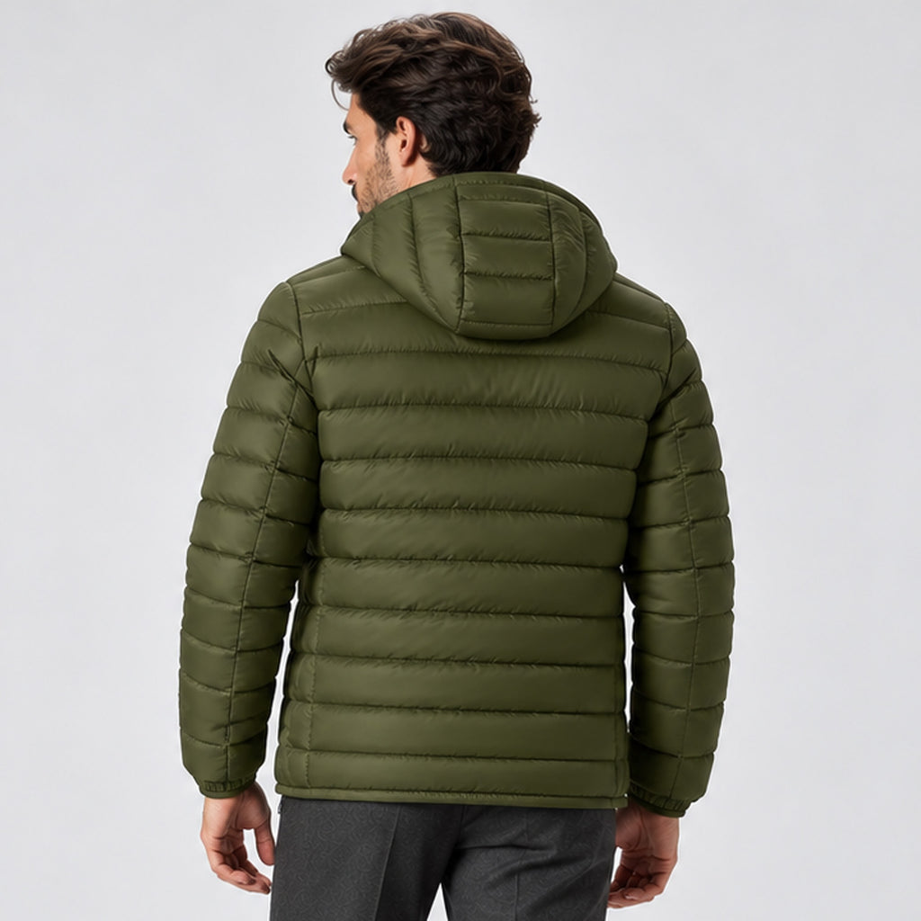 Monvaline | Men's Lightweight Hooded Puffer Jacket Quilted