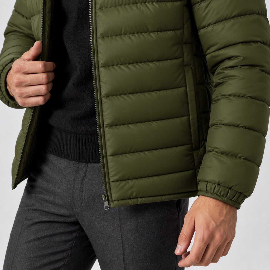 Monvaline | Men's Lightweight Hooded Puffer Jacket Quilted