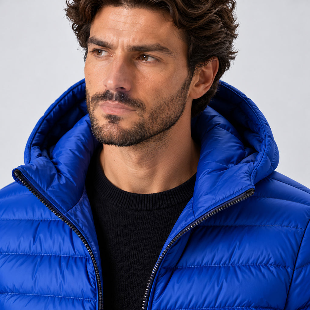 Monvaline | Men's Lightweight Hooded Puffer Jacket Quilted