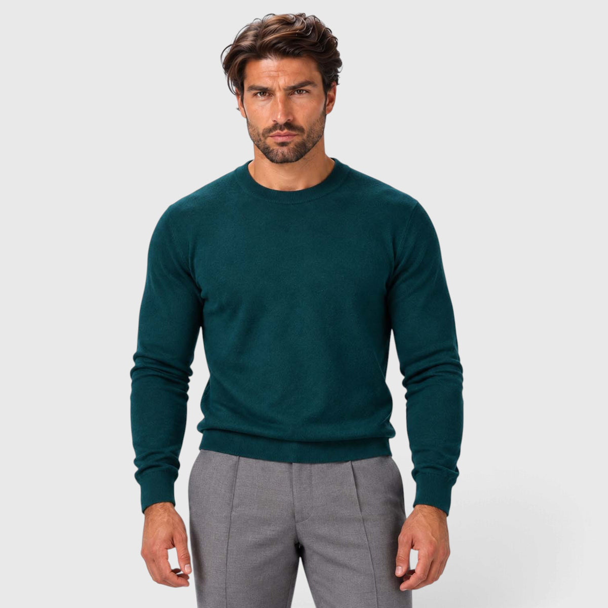 Monvaline | Men's Lightweight Knit Crewneck Sweater Slim Fit