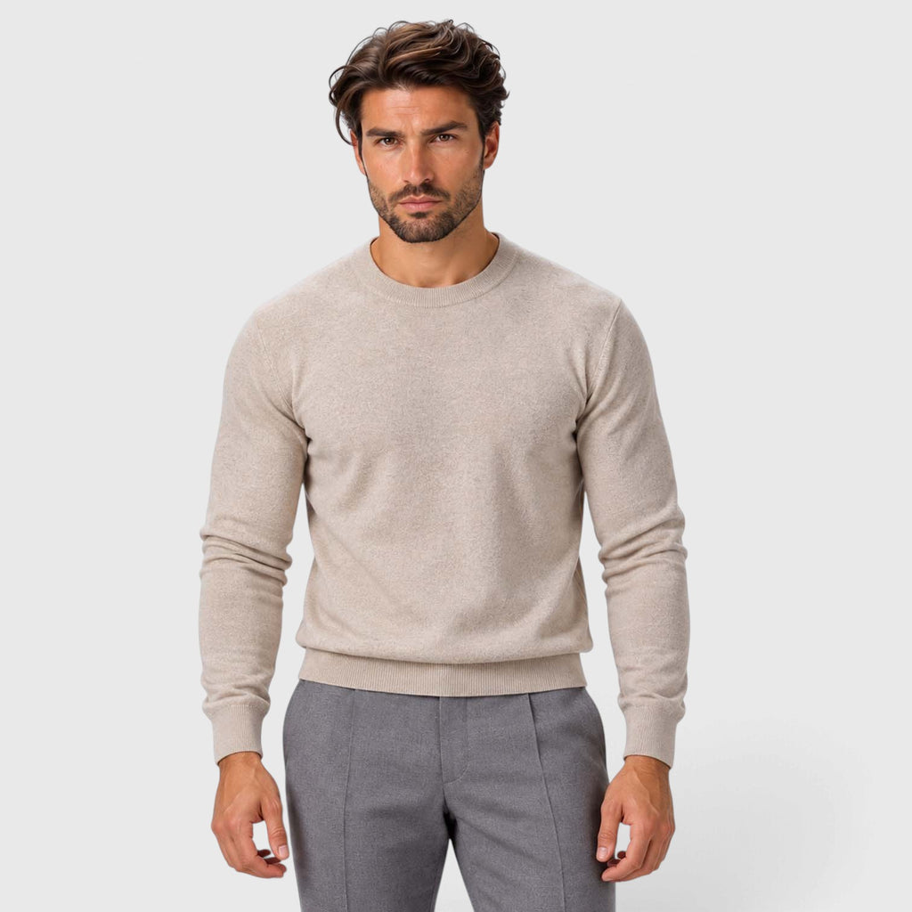 Monvaline | Men's Lightweight Knit Crewneck Sweater Slim Fit