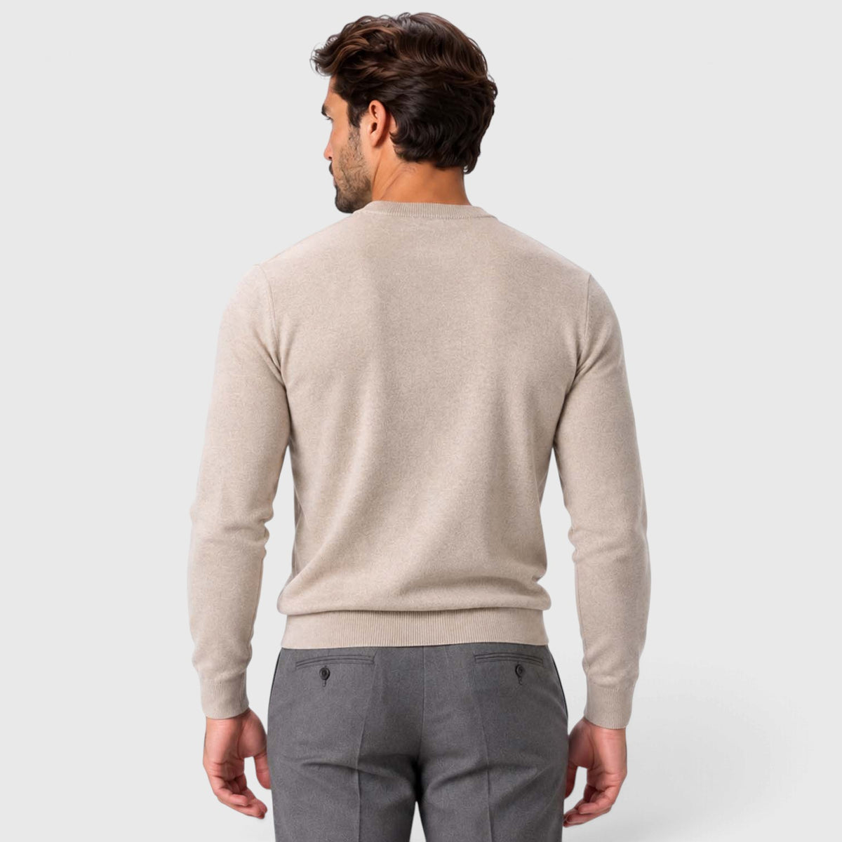 Monvaline | Men's Lightweight Knit Crewneck Sweater Slim Fit