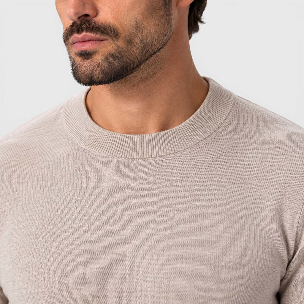 Monvaline | Men's Lightweight Knit Crewneck Sweater Slim Fit