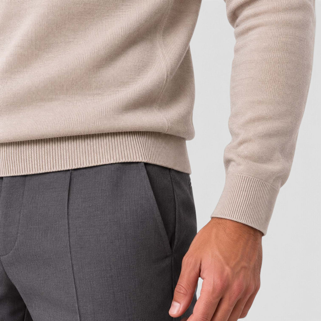 Monvaline | Men's Lightweight Knit Crewneck Sweater Slim Fit