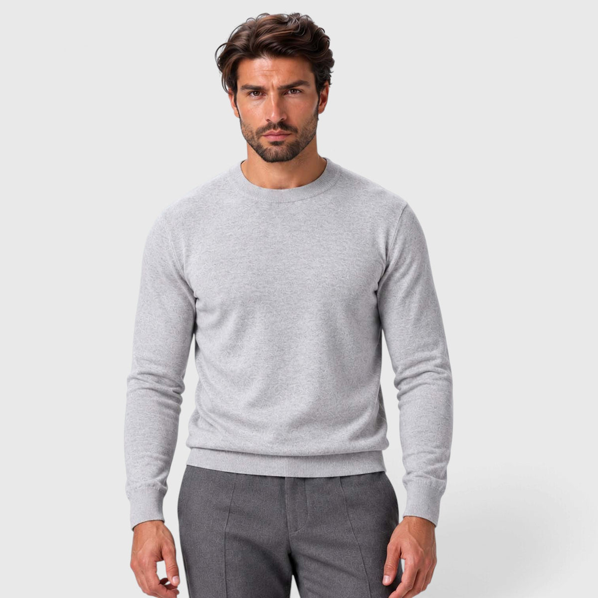 Monvaline | Men's Lightweight Knit Crewneck Sweater Slim Fit
