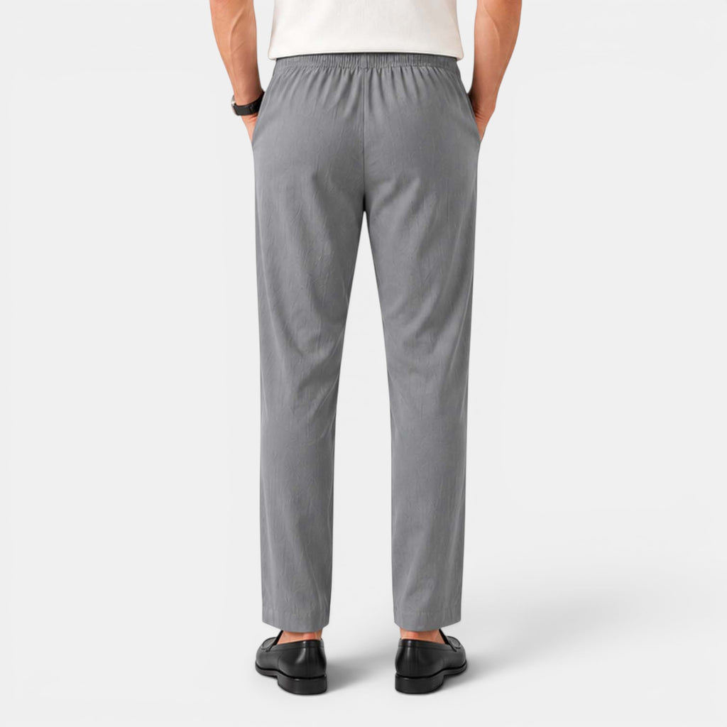 Monvaline | Men’s Linen Pants Breathable Comfort Relaxed Fit Summer Trousers