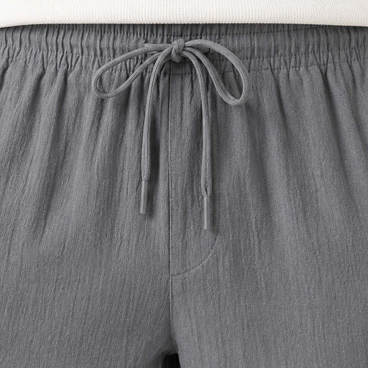 Monvaline | Men’s Linen Pants Breathable Comfort Relaxed Fit Summer Trousers