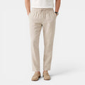 Monvaline | Men’s Linen Pants Breathable Comfort Relaxed Fit Summer Trousers