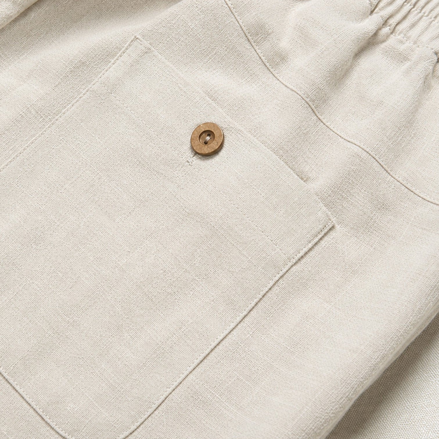 Monvaline | Men's Linen Straight Leg Drawstring Pants Casual Mid Waist Khaki