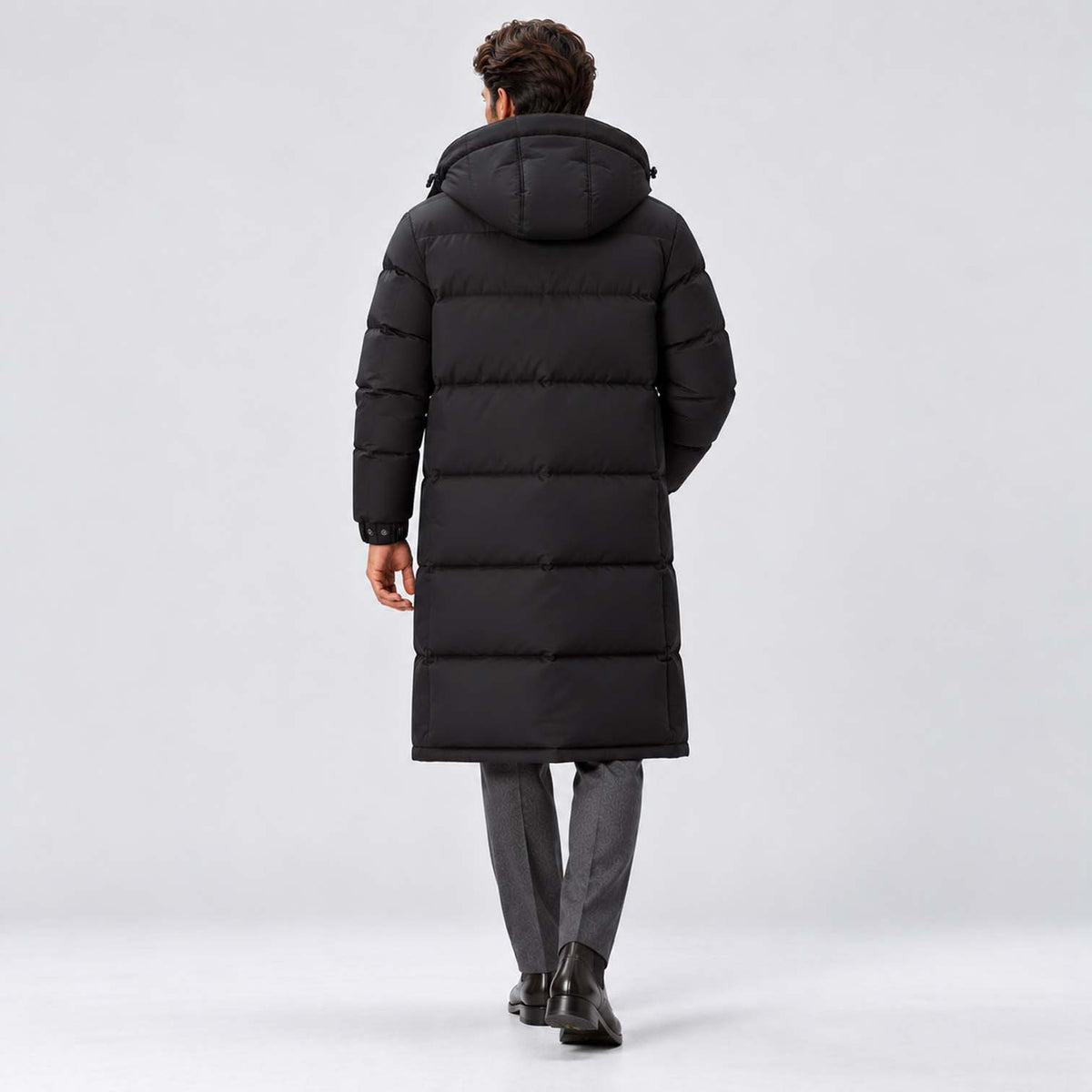 Monvaline | Men's Long Down Coat Waterproof Hooded Winter Parka