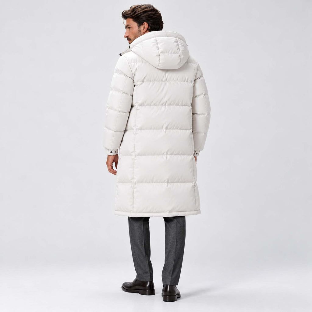 Monvaline | Men's Long Down Coat Waterproof Hooded Winter Parka